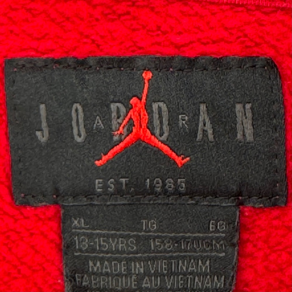 Jordan Kids Jumpman Air Full-Zip Fleece Hoodie Red Black XL Youth 13-15 Yrs Nike - Picture 4 of 6
